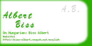 albert biss business card